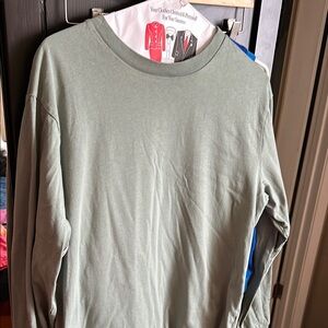 GAP Green Long Sleeve Tee Soft Knit Crew Neck